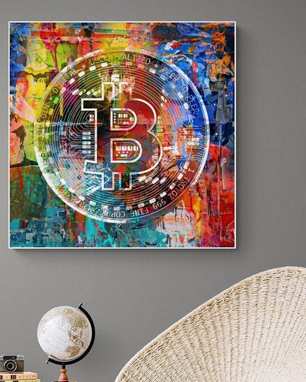 Cryptocurrency Artistry: Bitcoin Brilliance Icon Print Wall Poster