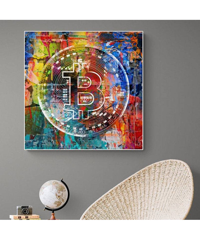 Cryptocurrency Artistry: Bitcoin Brilliance Icon Print Wall Poster