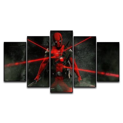 Deadpool's Anime Adventure: 5 Panels Canvas Poster 