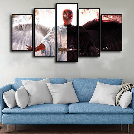 Deadpool's Anime Adventure: 5 Panels Canvas Poster 