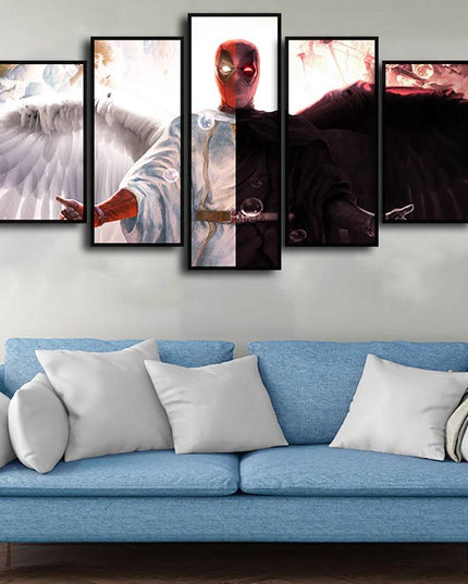 Deadpool's Anime Adventure: 5 Panels Canvas Poster 
