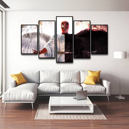 Deadpool's Anime Adventure: 5 Panels Canvas Poster 