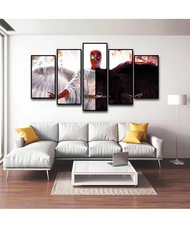 Deadpool's Anime Adventure: 5 Panels Canvas Poster 