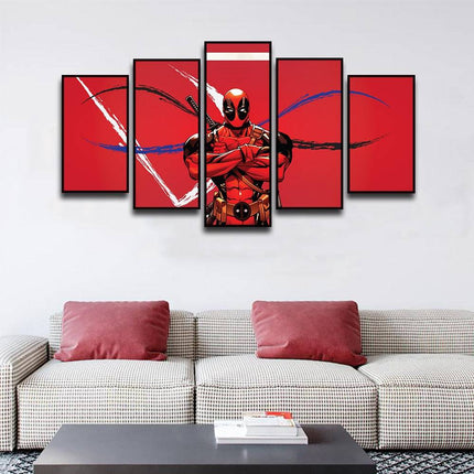 Deadpool's Anime Adventure: 5 Panels Canvas Poster 