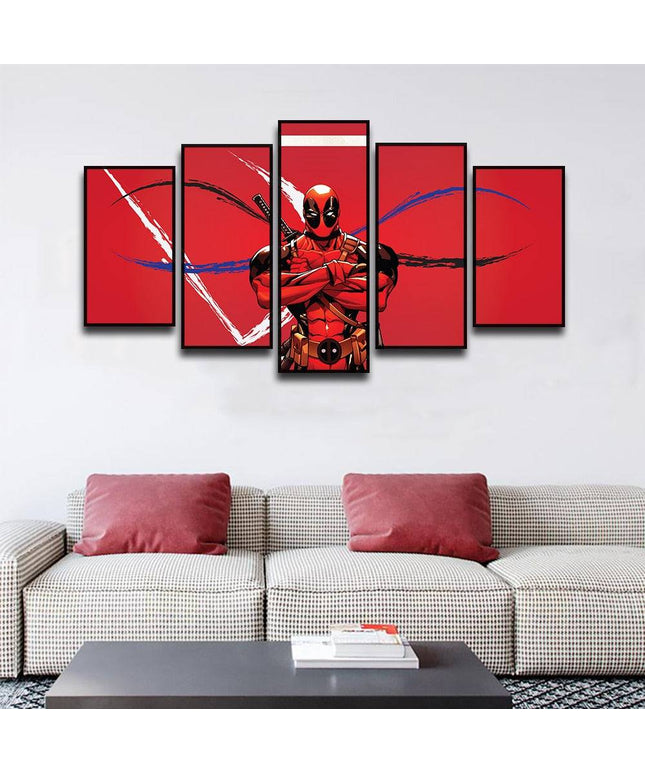 Deadpool's Anime Adventure: 5 Panels Canvas Poster 