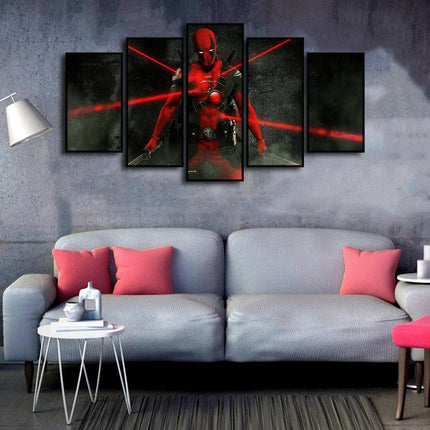 Deadpool's Anime Adventure: 5 Panels Canvas Poster 