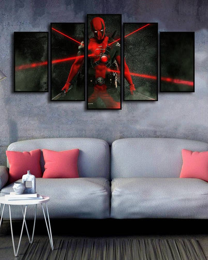 Deadpool's Anime Adventure: 5 Panels Canvas Poster 