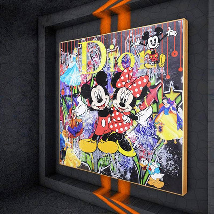 Disney Crossover: Mickey & Minnie & Friends in Dior Graffiti Print Wall Poster