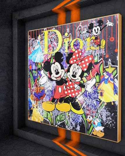 Disney Crossover: Mickey & Minnie & Friends in Dior Graffiti Print Wall Poster