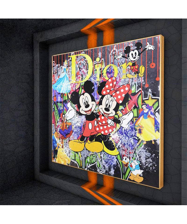 Disney Crossover: Mickey & Minnie & Friends in Dior Graffiti Print Wall Poster
