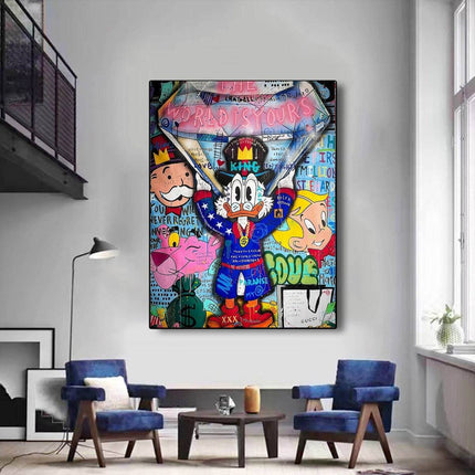 Duck Dynasty: Billionaire Donald with Diamond Graffiti Pop Art Poster Wall Poster