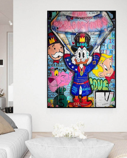 Duck Dynasty: Billionaire Donald with Diamond Graffiti Pop Art Poster Wall Poster