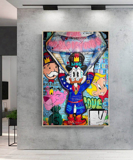 Duck Dynasty: Billionaire Donald with Diamond Graffiti Pop Art Poster Wall Poster