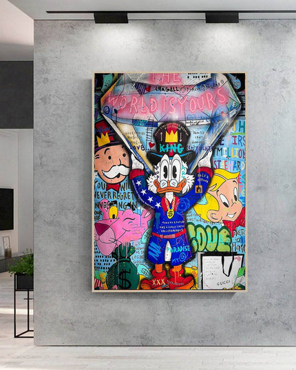 Duck Dynasty: Billionaire Donald with Diamond Graffiti Pop Art Poster Wall Poster