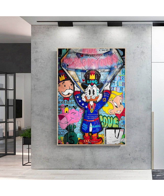 Duck Dynasty: Billionaire Donald with Diamond Graffiti Pop Art Poster Wall Poster