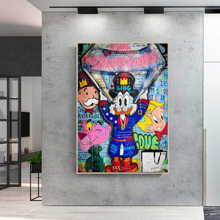 Duck Dynasty: Billionaire Donald with Diamond Graffiti Pop Art Poster Wall Poster