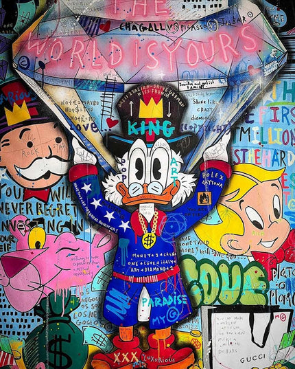 Duck Dynasty: Billionaire Donald with Diamond Graffiti Pop Art Poster Wall Poster