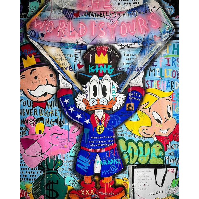 Duck Dynasty: Billionaire Donald with Diamond Graffiti Pop Art Poster Wall Poster