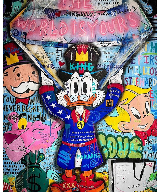 Duck Dynasty: Billionaire Donald with Diamond Graffiti Pop Art Poster Wall Poster