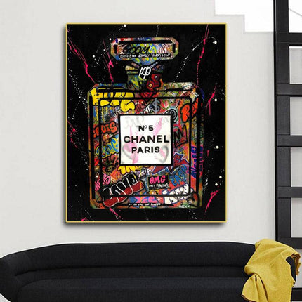 Embrace Artistic Flair: Chanel Paris No. 5 Graffiti Perfume Poster Wall Poster