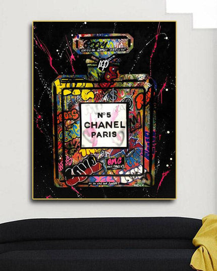 Embrace Artistic Flair: Chanel Paris No. 5 Graffiti Perfume Poster Wall Poster