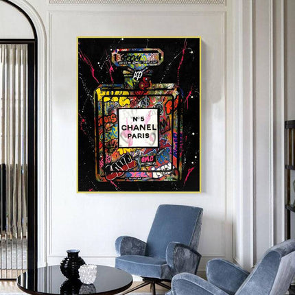 Embrace Artistic Flair: Chanel Paris No. 5 Graffiti Perfume Poster Wall Poster