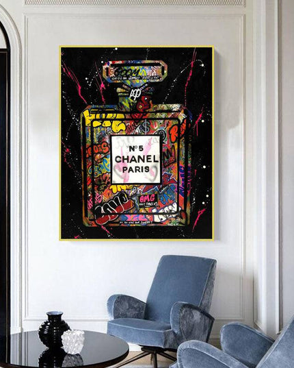 Embrace Artistic Flair: Chanel Paris No. 5 Graffiti Perfume Poster Wall Poster