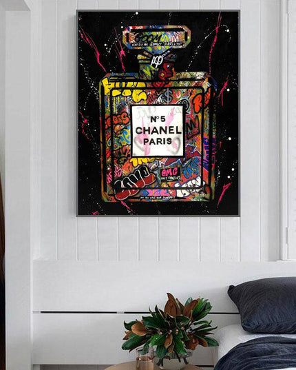 Embrace Artistic Flair: Chanel Paris No. 5 Graffiti Perfume Poster Wall Poster