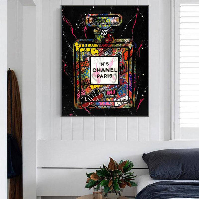 Embrace Artistic Flair: Chanel Paris No. 5 Graffiti Perfume Poster Wall Poster