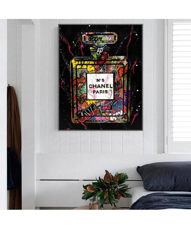 Embrace Artistic Flair: Chanel Paris No. 5 Graffiti Perfume Poster Wall Poster