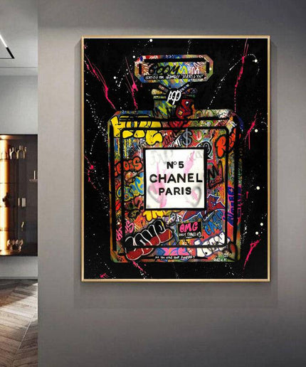 Embrace Artistic Flair: Chanel Paris No. 5 Graffiti Perfume Poster Wall Poster