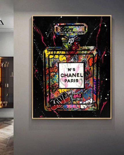 Embrace Artistic Flair: Chanel Paris No. 5 Graffiti Perfume Poster Wall Poster