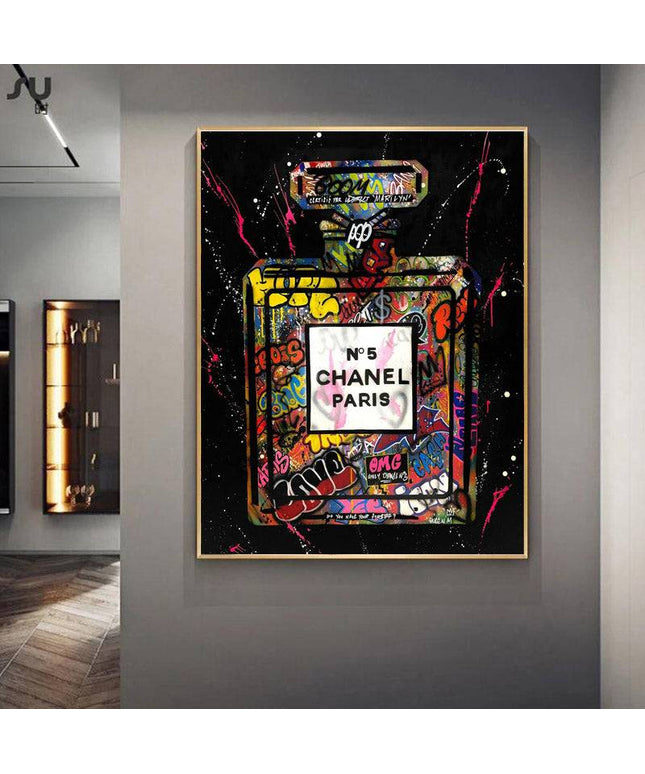 Embrace Artistic Flair: Chanel Paris No. 5 Graffiti Perfume Poster Wall Poster