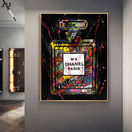 Embrace Artistic Flair: Chanel Paris No. 5 Graffiti Perfume Poster Wall Poster