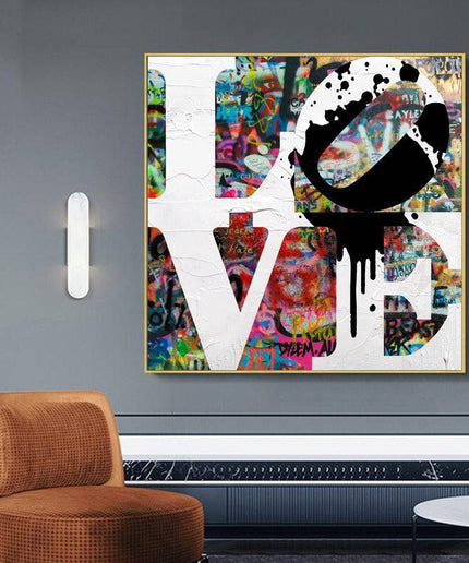Embrace Artistic Freedom: Peace & Love Graffiti by Stephen Chambers - Gallerie Canvas