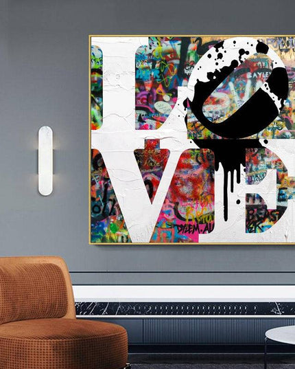 Embrace Artistic Freedom: Peace & Love Graffiti by Stephen Chambers - Gallerie Canvas