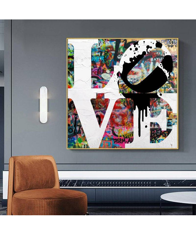 Embrace Artistic Freedom: Peace & Love Graffiti by Stephen Chambers - Gallerie Canvas