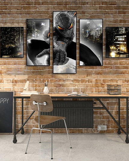 Epic Spider-Man Saga: Five-Pictures Combination Marvel Heroes Canvas Poster 