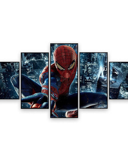 Epic Spider-Man Saga: Five-Pictures Combination Marvel Heroes Canvas Poster 