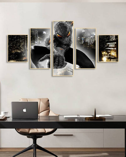 Epic Spider-Man Saga: Five-Pictures Combination Marvel Heroes Canvas Poster 