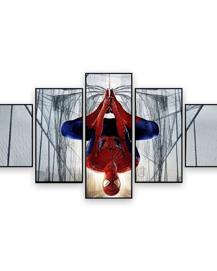 Epic Spider-Man Saga: Five-Pictures Combination Marvel Heroes Canvas Poster 