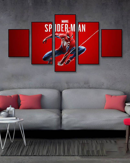 Epic Spider-Man Saga: Five-Pictures Combination Marvel Heroes Canvas Poster 