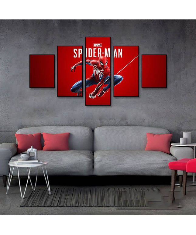 Epic Spider-Man Saga: Five-Pictures Combination Marvel Heroes Canvas Poster 
