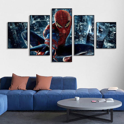 Epic Spider-Man Saga: Five-Pictures Combination Marvel Heroes Canvas Poster 