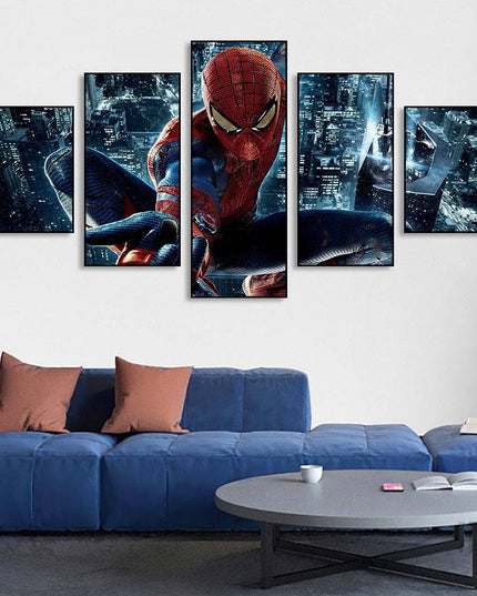 Epic Spider-Man Saga: Five-Pictures Combination Marvel Heroes Canvas Poster 