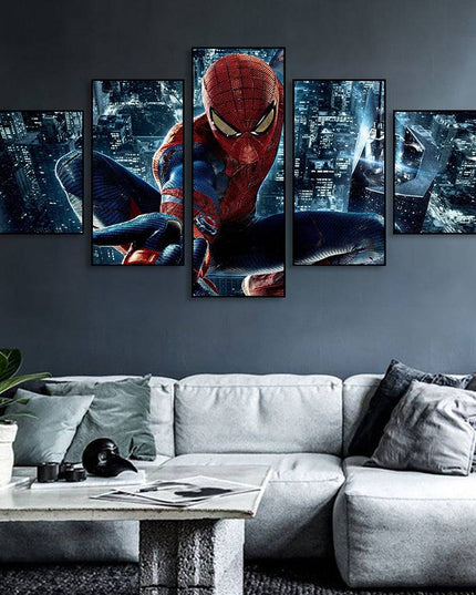 Epic Spider-Man Saga: Five-Pictures Combination Marvel Heroes Canvas Poster 