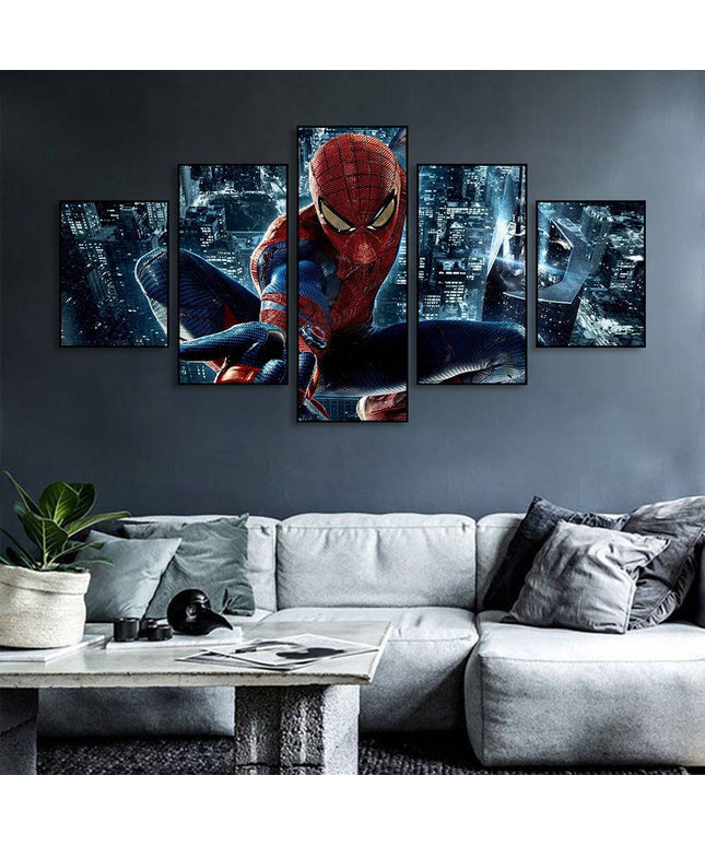 Epic Spider-Man Saga: Five-Pictures Combination Marvel Heroes Canvas Poster 