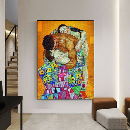 Ethereal Connections: Abstract Classic Gustav Klimt Family Canvas Print 