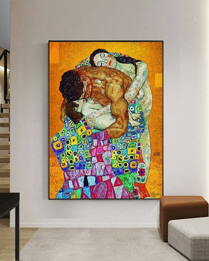 Ethereal Connections: Abstract Classic Gustav Klimt Family Canvas Print 