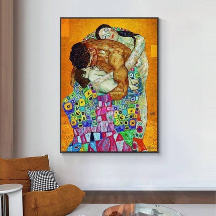 Ethereal Connections: Abstract Classic Gustav Klimt Family Canvas Print 